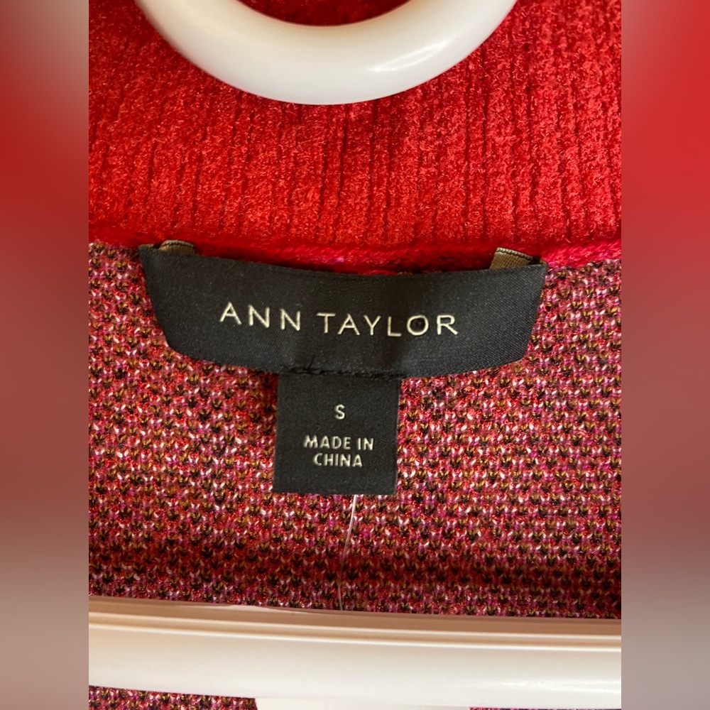 Ann Taylor Jacquard Plaid Boyfriend Cardigan (S) Ptp20”-24” (R$119) NWT - Picture 7 of 7